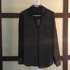Express Portofino polka dot button down